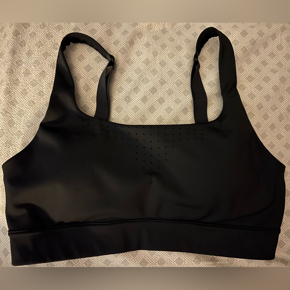 UA Rush Mid Sports Bra, Black, medium
